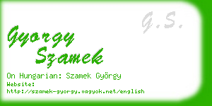 gyorgy szamek business card