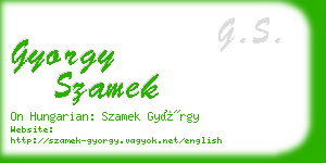 gyorgy szamek business card